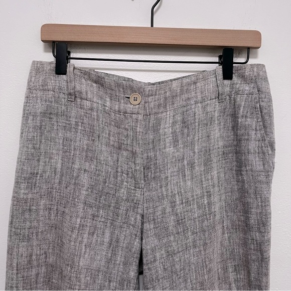TALBOTS Signature Linen Blend Heather Gray Mid Rise Trouser Pants Size 10 - Picture 6 of 8